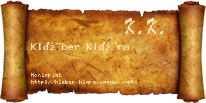 Kléber Klára névjegykártya