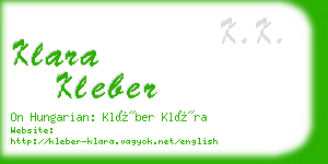 klara kleber business card